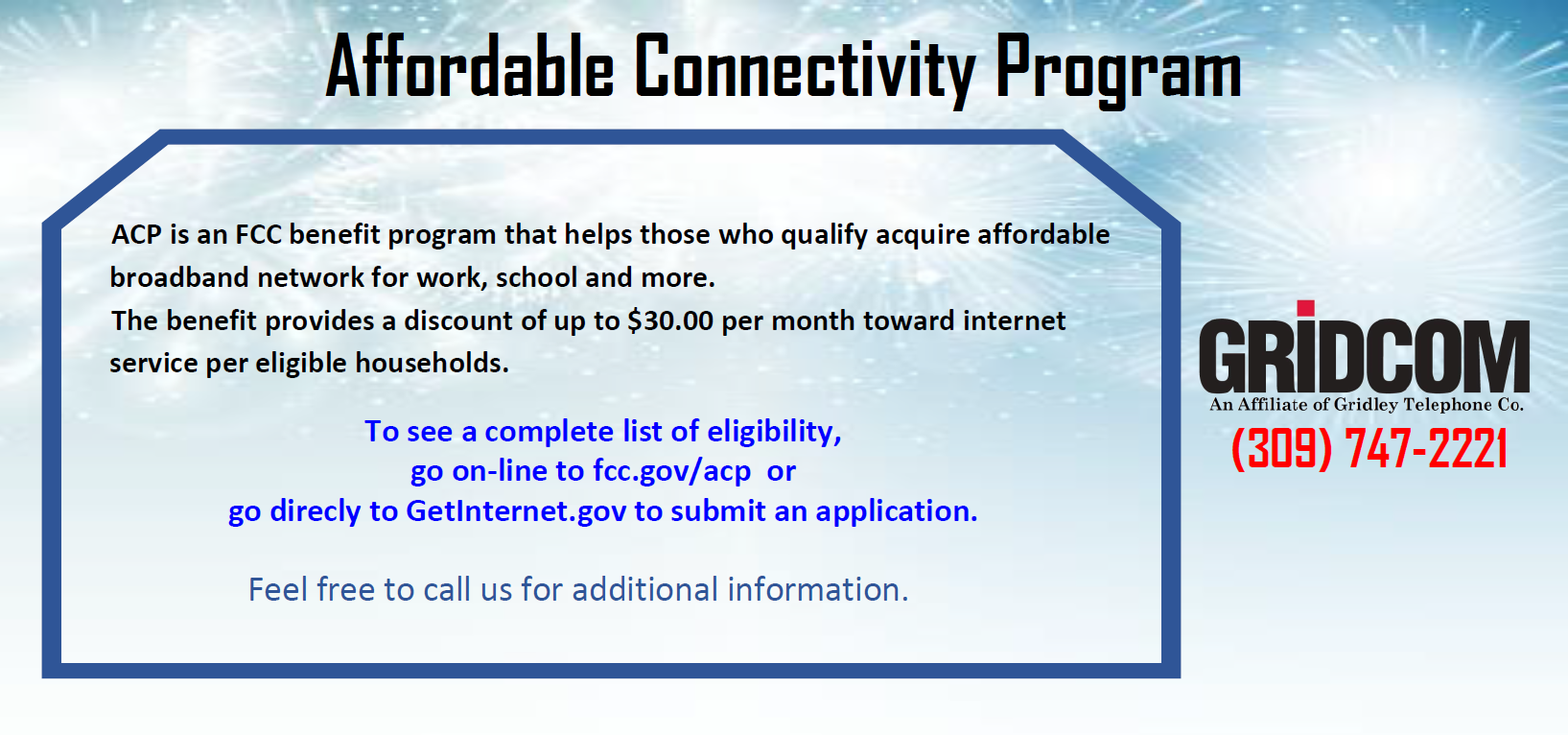 to Gridley Telephone Company